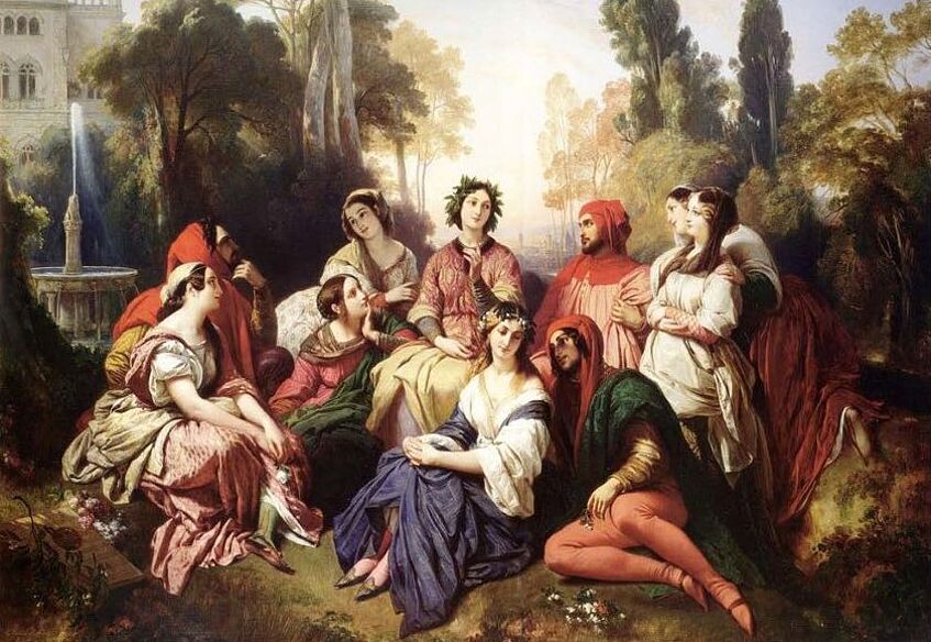 (c) Gemälde von Franz Xavier Winterhalter, Decamerone, 1837, Liechtenstein Museum.